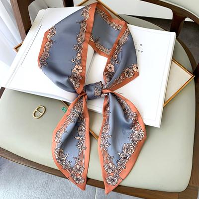 Fashion Spring and Summer New Printed Scarf Literary Floral Scarf Women's Streamer Kittens with Hairband Scarf