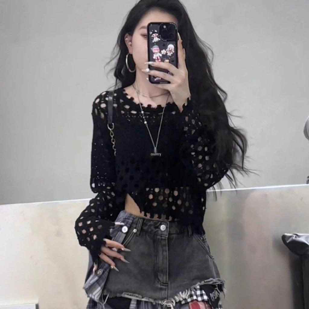 Women's Hollow Crochet Knit Cardigan - 2025 Summer High-End Loose Fit, Petite and Lightweight