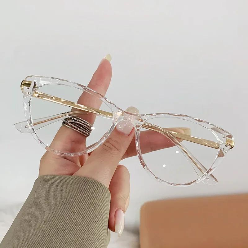 Vintage Cat Eye Frame Women Anti Blue Light Glasses Transparent Clear Optical Eyewear for Ladies