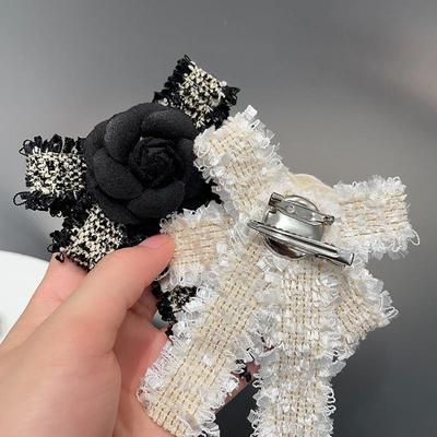 Exquisite Fabric Camellia Bow Brooch Suit Shirt Collar Pins Mourning Brooch College Style Corsage Sweater Neckline Accessories