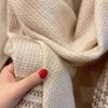 Women Wool Scarf  Lamb Wool Knitting Long Thickened Warm Fleece Dual-use Scarf