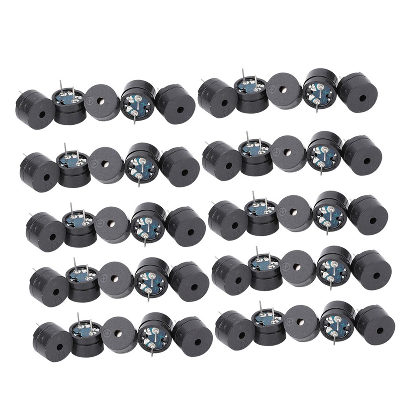 

50 шт. пассивный зуммер электромагнитного типа 16 Ом переменного тока 2 кГц 3 В 5 В 9 В 12 В зуммер чёрный