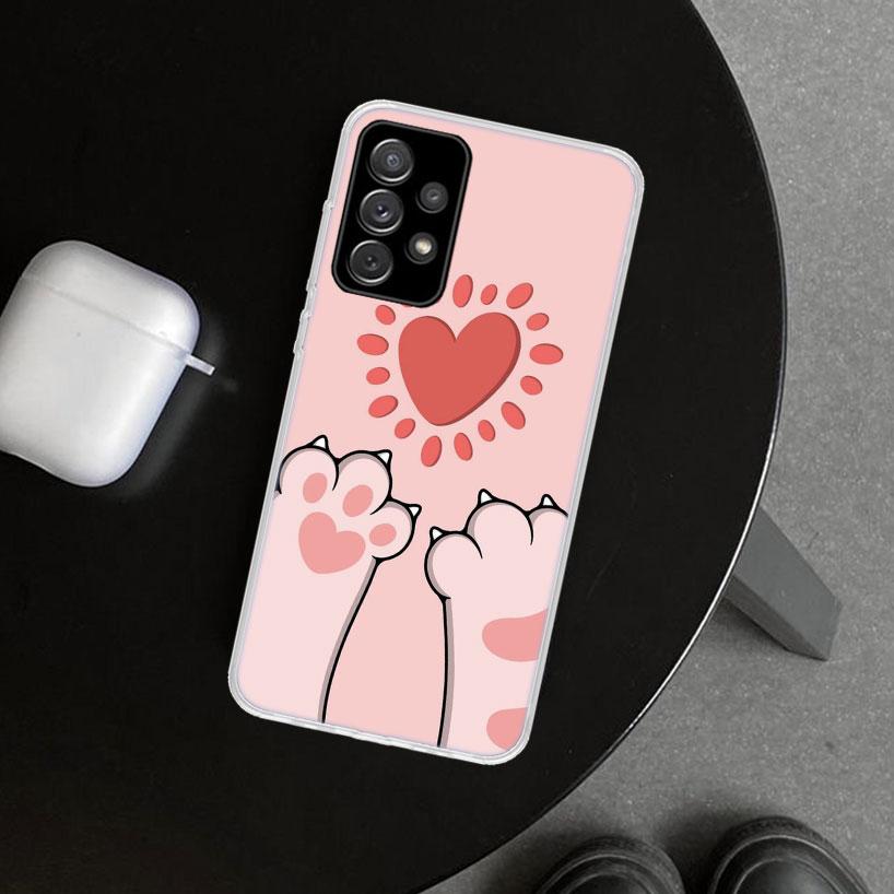 Cat Footprint Funny Paw Cute Phone Case for Samsung Galaxy A17 A16 A26 A36 A56 A57 A37 A15 A25 A35 A55 A14 A24 A34 A54 A13 A23 A