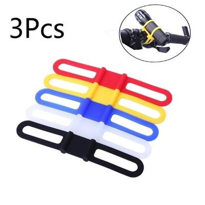 Practical 3pcs Silicon Strap Mountain Road Bike Torch Phone  Bands Elastic Bandage Bicycle Light Mount Holder Bike Accessories