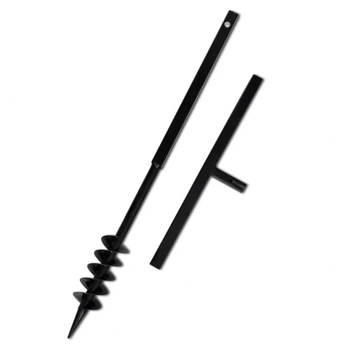 VidaXL Soil Auger with Handle 80 Mm and 5 M Extension Tube Steel