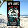 1pc G-Guns N Roses Barcelona Estadi Olimpic Beach Towel Microfiber Quick Dry Classic Hard Rock Bath Towel For Pool Beach Travel