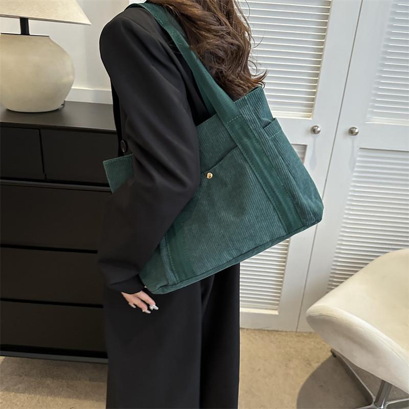 Large Capacity Canvas Tote Bag For Women Stylish Handbag With Multiple Pockets For School And Work