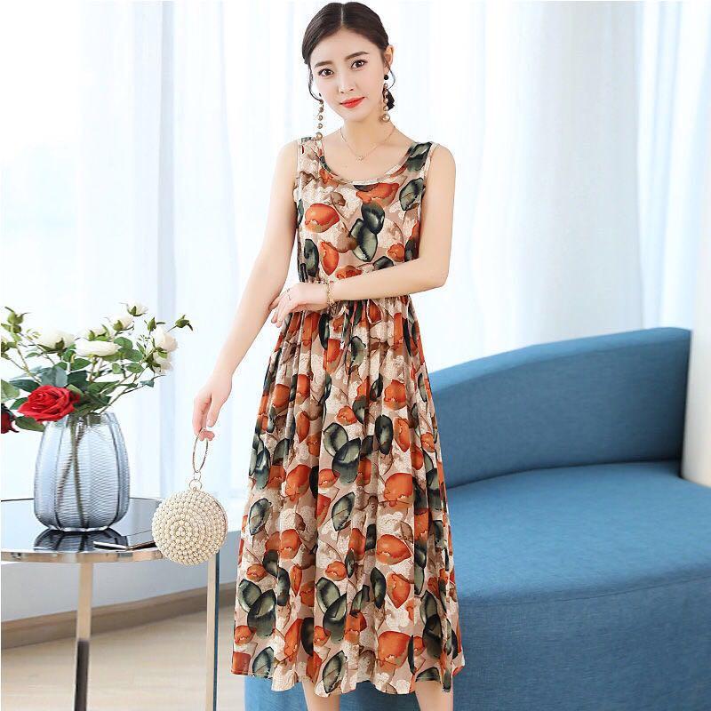 2023 Plus Size Korean Style Sleeveless Summer Dress - Slimming Fit, Large Flare, Loose Base Layer