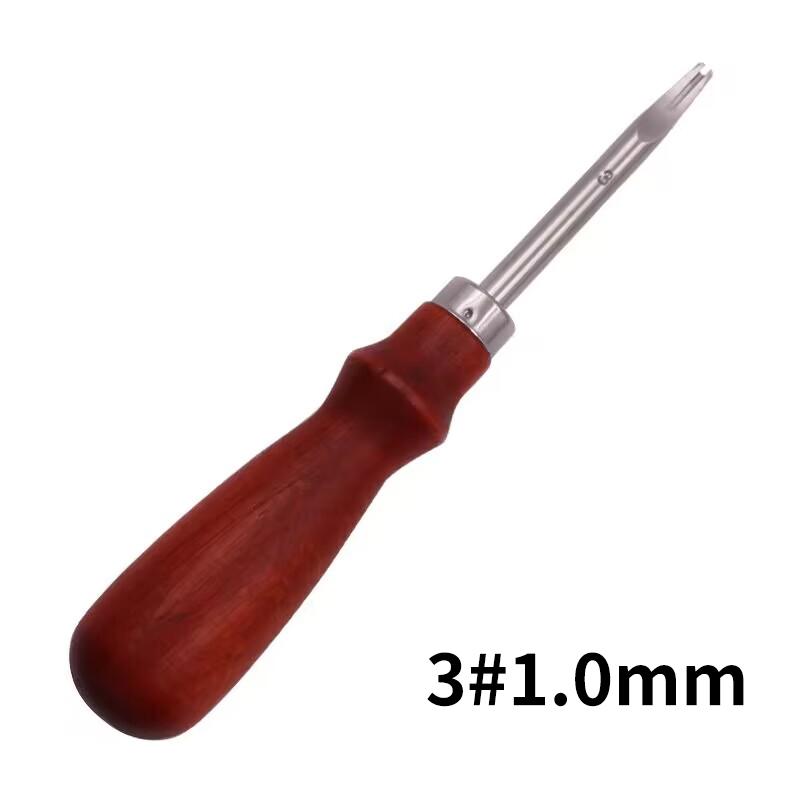 Sewing punch with wooden handle, scraping punch tool, punching for leather bag, handmade sewing shoe repair tool, 1 pcs