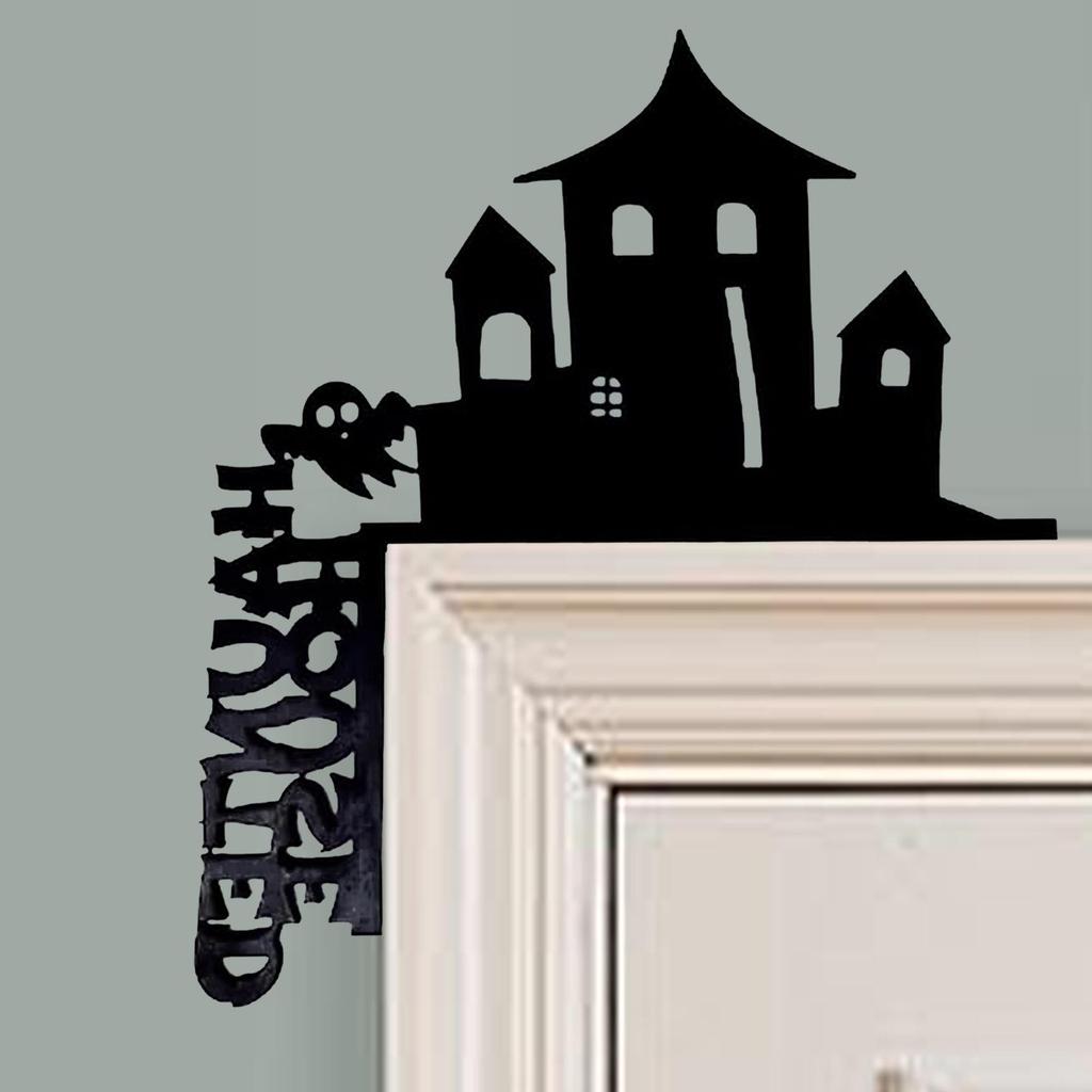 Door Topper Metal Halloween Door Ornament Scary Whimsical Doorframe Decoration For Haunted House Apartment Kitchen Dorm Bathroom