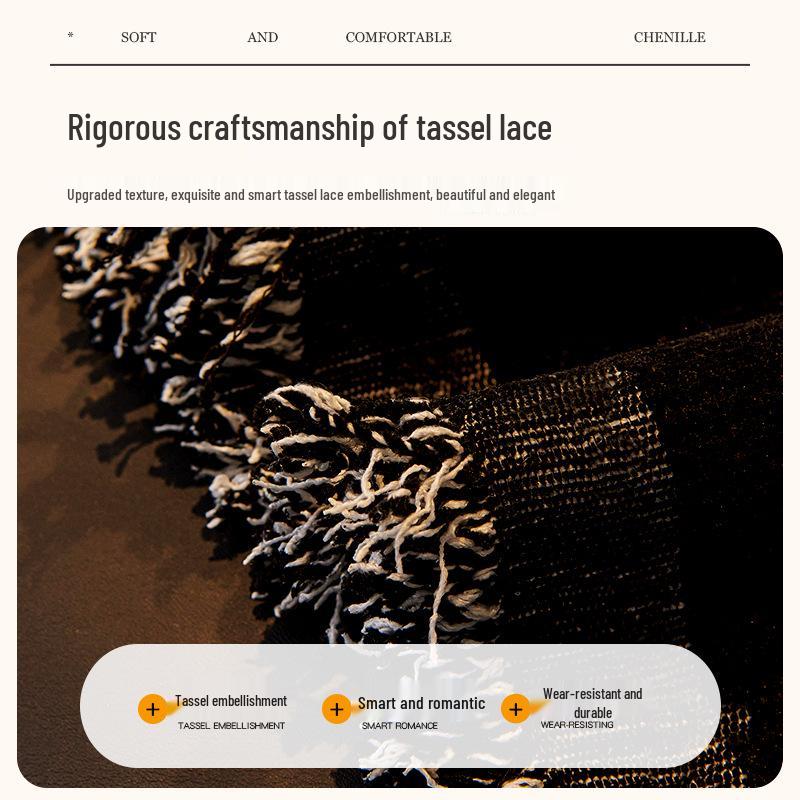 Chenille Sofabezug im Retro-Stil - Maschinenwaschbar, Rutschfest, Kratzfest, Einteiliger Überwurf.