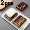 Natural Wood Wooden Soap Dish Tray Mildew Resistant Soap Box Storage Rack  Bathroom Shower