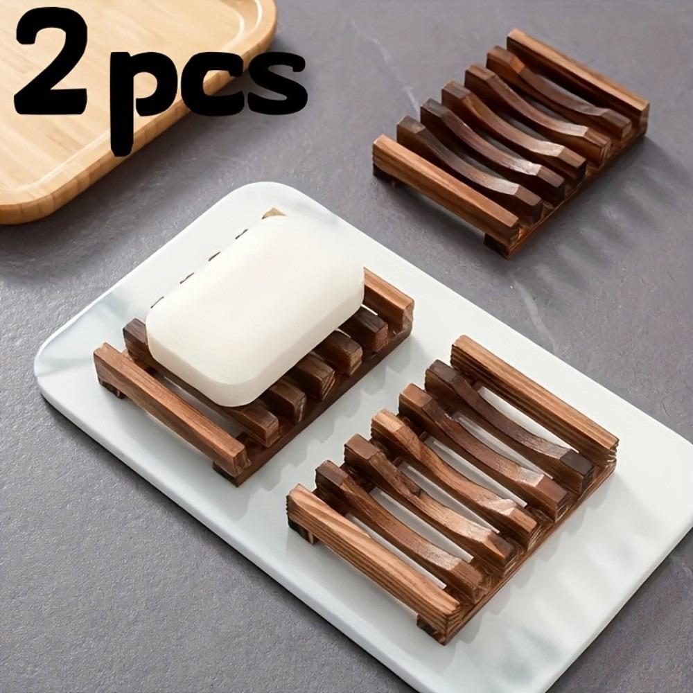 Natural Wood Wooden Soap Dish Tray Mildew Resistant Soap Box Storage Rack  Bathroom Shower