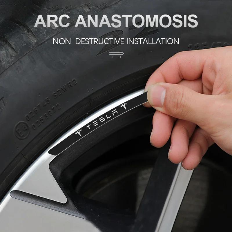 Autoaufkleber 2025 Heiß 4 Stück 3D Logo Auto Radnabe Felge Abzeichen Emblem Aufkleber für Tesla Model 3 Model S Model Y X Roadster Auto
