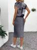 European & American Women's Casual Printed Short Sleeve Two-Piece Skirt Set