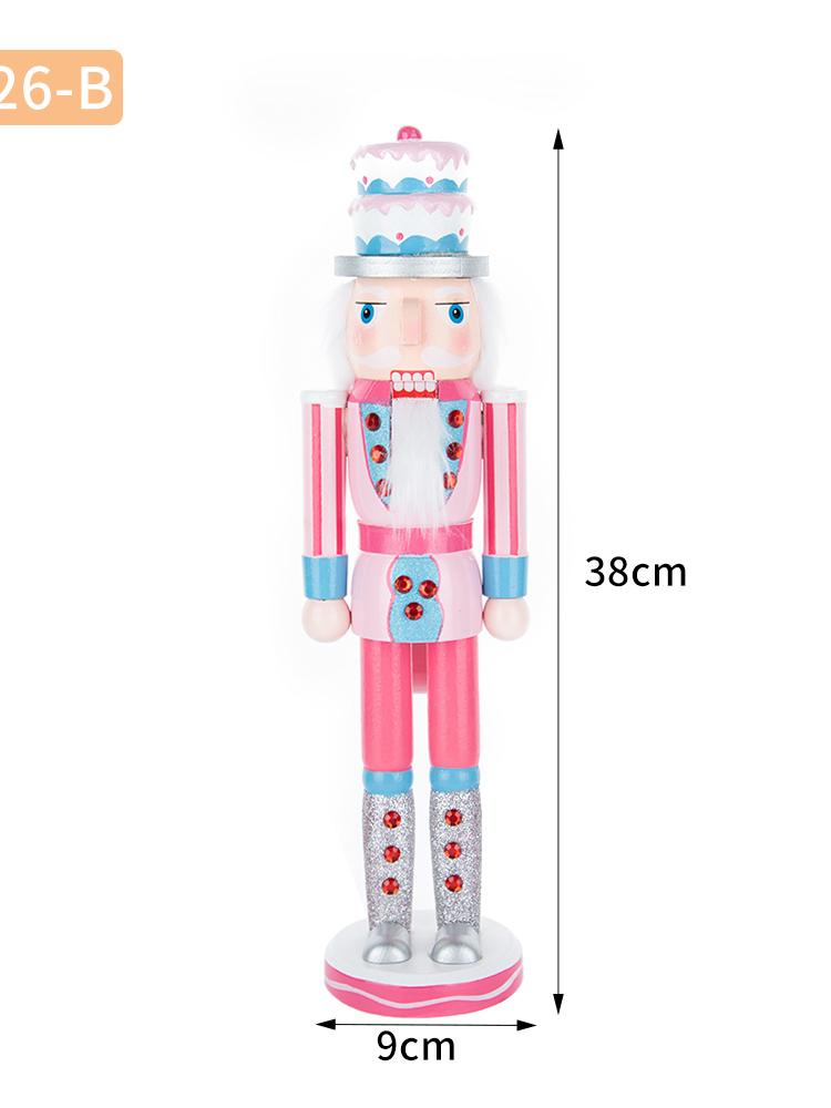 Pink Candy Style Wooden Nutcracker Ornament