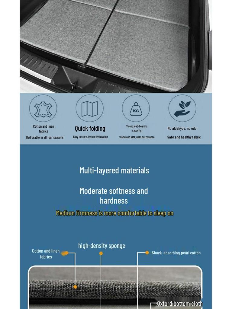 Car Rear Seat Sleeping Pad - Long Distance Self-Driving Essential Mattress & Extension Board