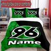 3-teiliges Bettbezug-Set (1 * Bettbezug + 2 * Kissenbezug, ohne Kern), Individuelles Namens-Hannover 96 Fußballmuster Bettwäsche-Set, Heim Schlafzimmer Dekor Geschenk