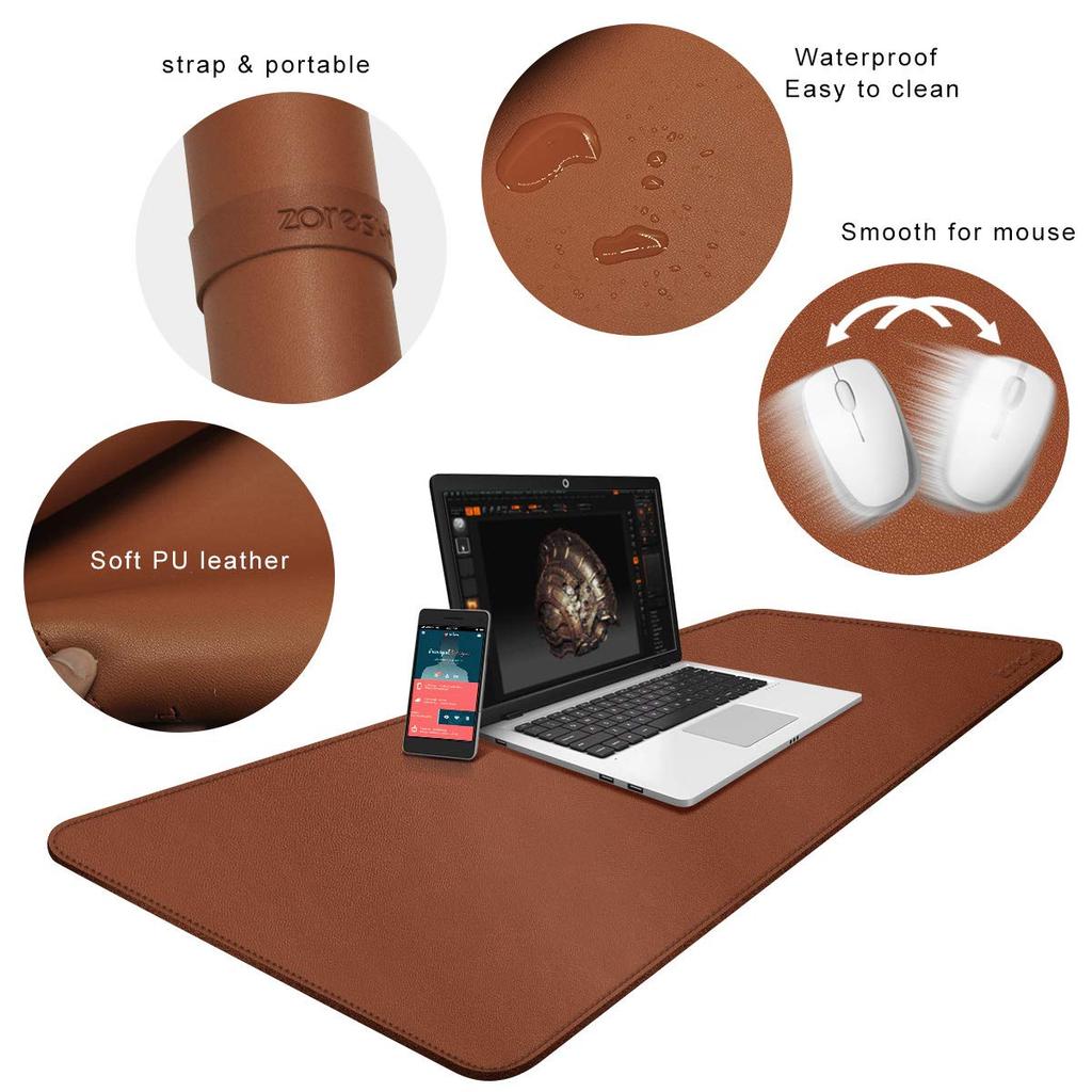 ZORESYN XXL Large Mouse Pad x PU Leather Extended Large Gaming Mouse Pad Desk Pad Base and Waterproof Desktop Keyboard Extended Mouse Pad (110 50cm) -