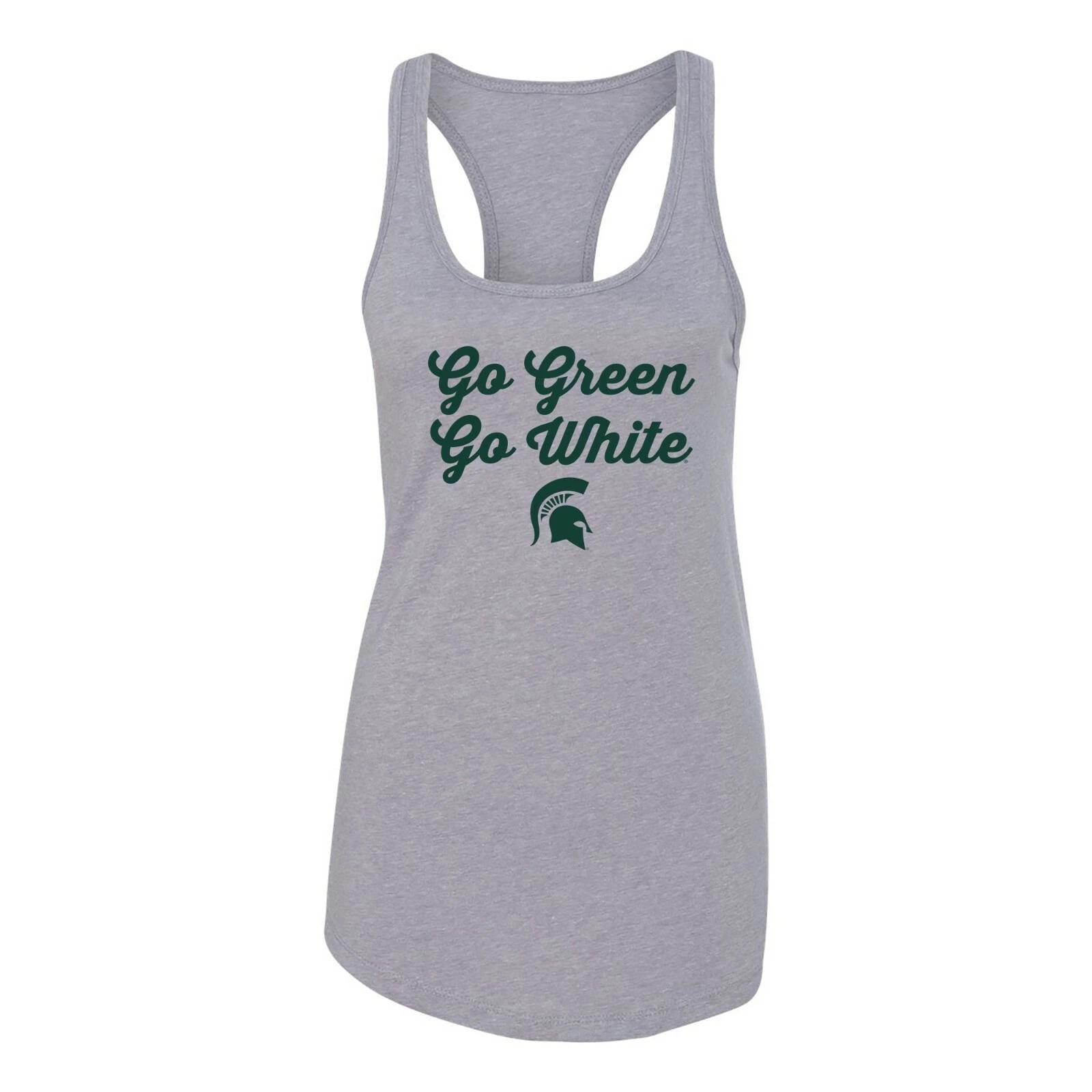 Michigan State Spartans Spirited Script Womens Racerback Tank - Heather XL