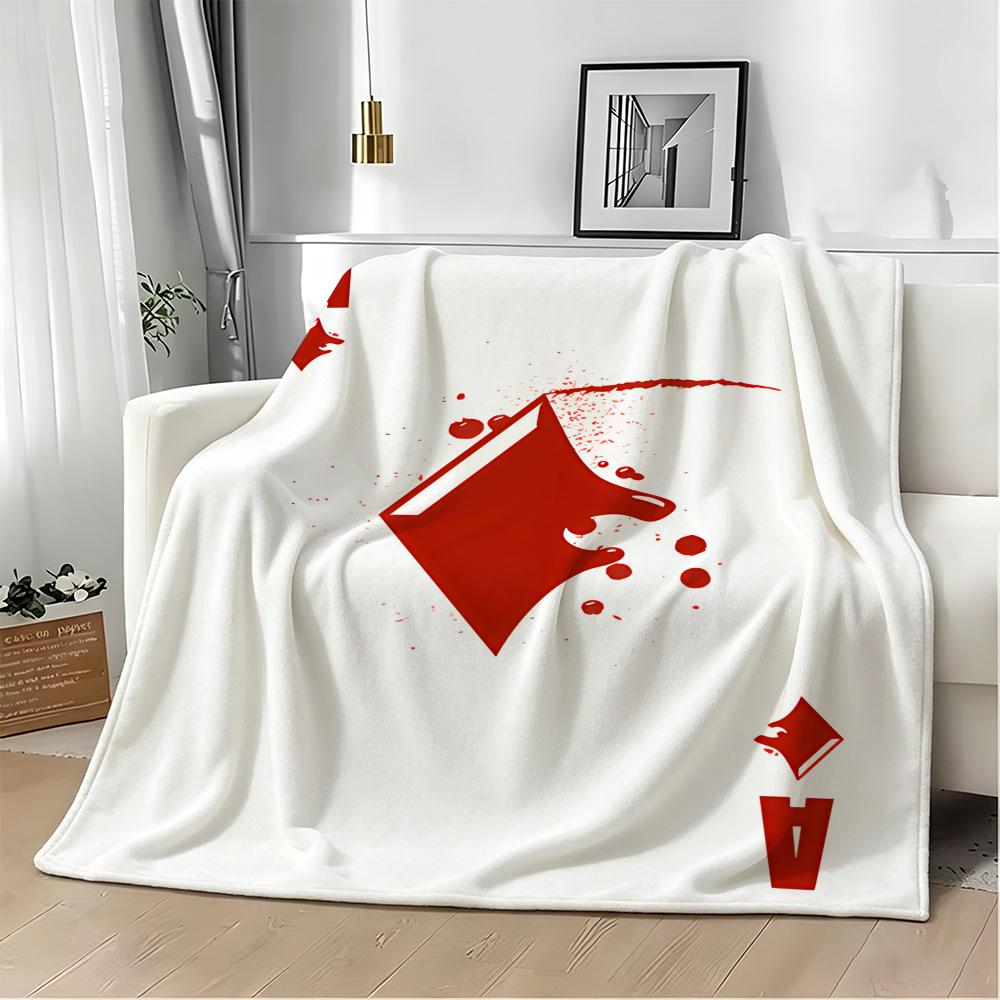 Artwork A-A playing cards Throw Lightweight 240g Flannel Blanket Soft Skin-friendly for Summer Cooling