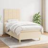 Exclusive House - Slatted Bed Base with Cream Mattress 100x200 Cm Fabric