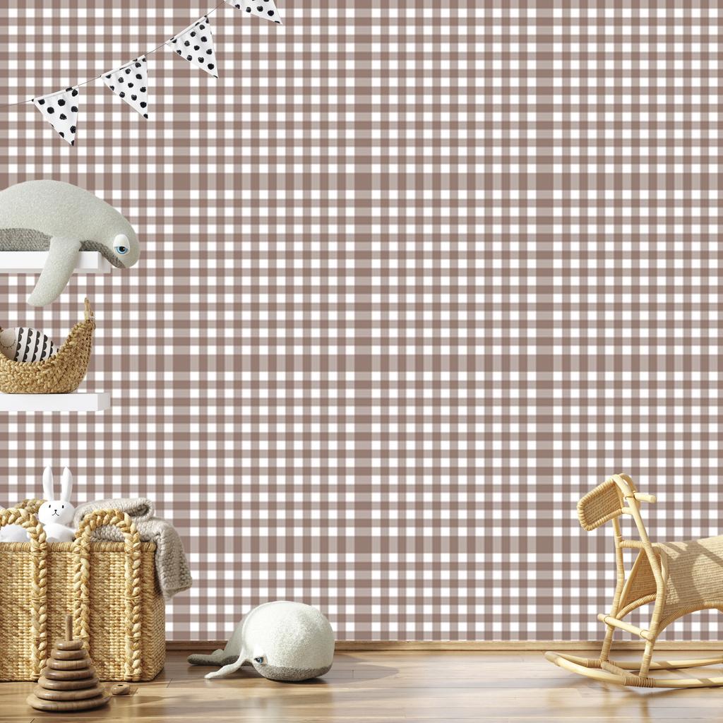 Wallpaper Fabric Pattern Beige and Light Gray for Living Room and Bedroom 50x1000
