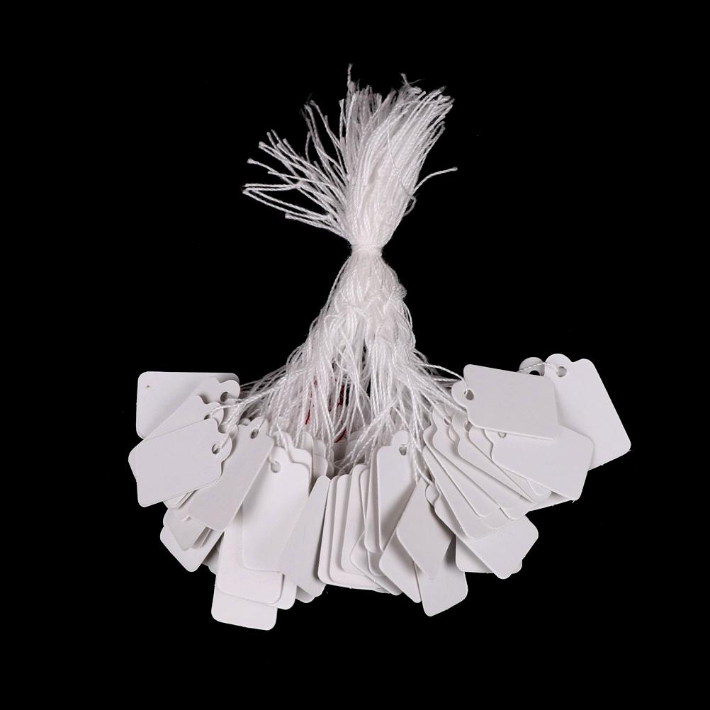 100X Etichete Snur de cravată Înșirate Preț Bilete Bijuterii Ceas Îmbrăcăminte Etichete de afișare