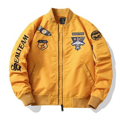 Chaqueta de Piloto Ma1 de la Fuerza Aérea de Primavera y Otoño para Hombre Bordada Chaqueta de Uniforme de Béisbol Chaqueta de Trabajo
