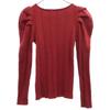 REDYAZEL Long sleeve design knit sweater F Red Women Used