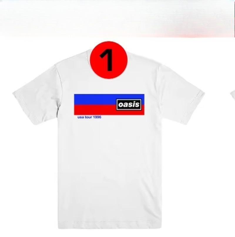 Summer Oasis Band Rock T-shirt Retro Punk Print T-shirt Loose Breathable Casual Short Sleeve T-shirt Camisetas Surf Hombre Moto