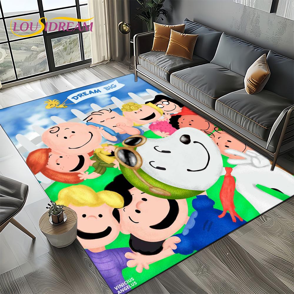 27 Style Cute Snoopy Dog Cartoon Carpet Rug for Bedroom Living Room Home Sofa Decoration,kids Game Large Decor Floor Mat Gift 3D