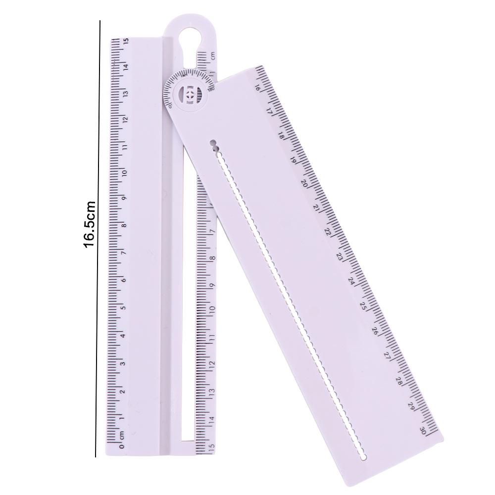 Angle Measurement Folding Geometric Ruler 30cm Circular Drawing Ruler Mathematical Measuring