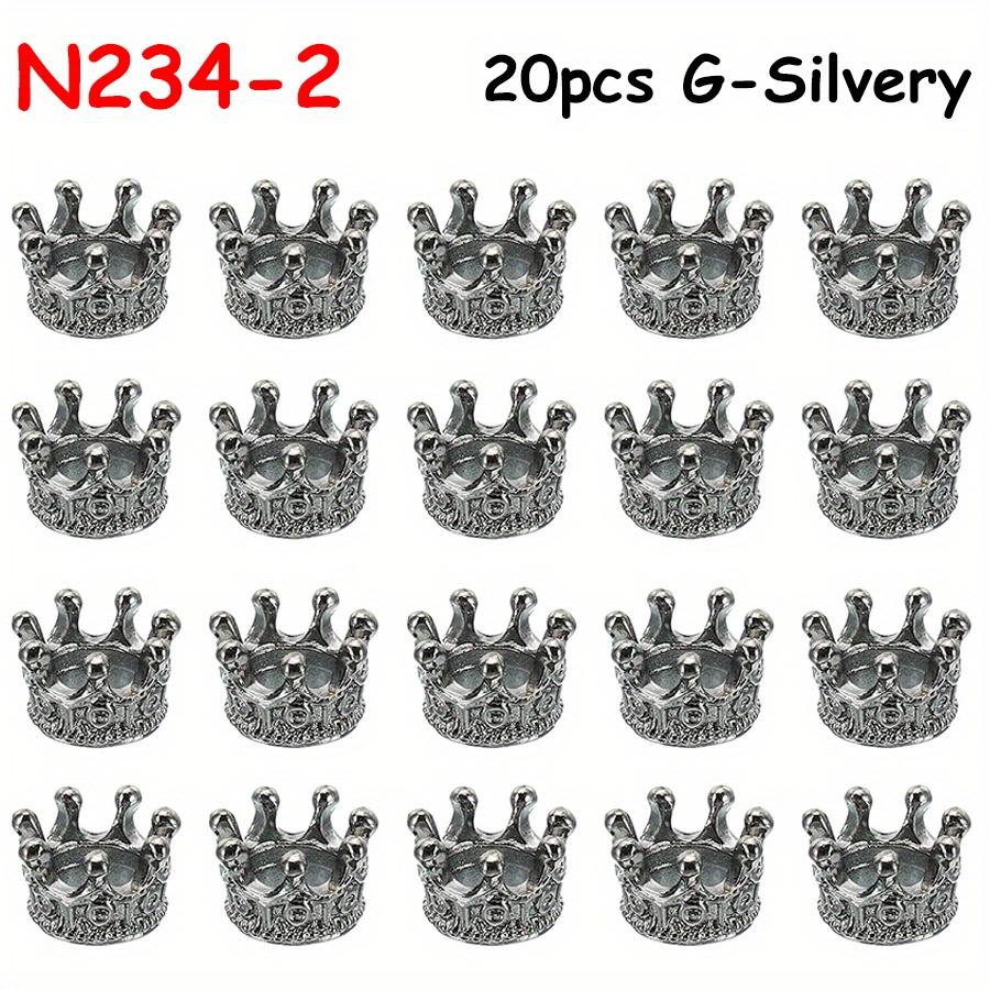 20pcs 1cm Mini Alloy Crown Charms Loose Beads Pendants Dollhouse Metal Crown Miniature Jewelry Making Necklace DIY Crafts