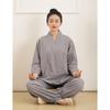 Meditation Clothes for Men and Women Lay Clothes Summer Three-quarter Sleeve Slub Cotton and Linen Zen Hanfu Yoga Meditation Clothes Set