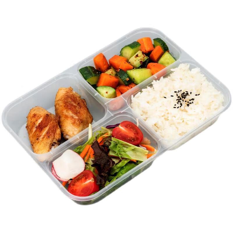 

Tongyang 1042 Transparent 4-Compartment Takeaway Meal Boxes