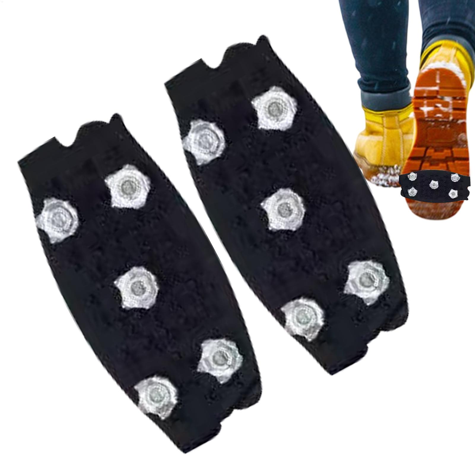 

Ледоступы для обуви 5-зубые кошки для обуви для ходьбы Ледоходы Шипы для сцепления со льдом Снежные шипы Шипы для пешего туризма Альпинизма Ходьбы Катания на лыжах White