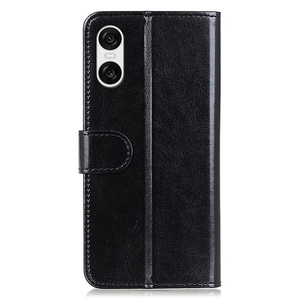 For Sony Xperia 10 VI Case Flip PU Leather Crazy Horse Texture Phone Cover
