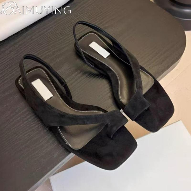 Fashion Bow Women Flat Sandals Square Toe Clip Toe Shoes Woman Slippers 2025 Trend Summer Slingback Shallow Casual Flip Flops Sandalias