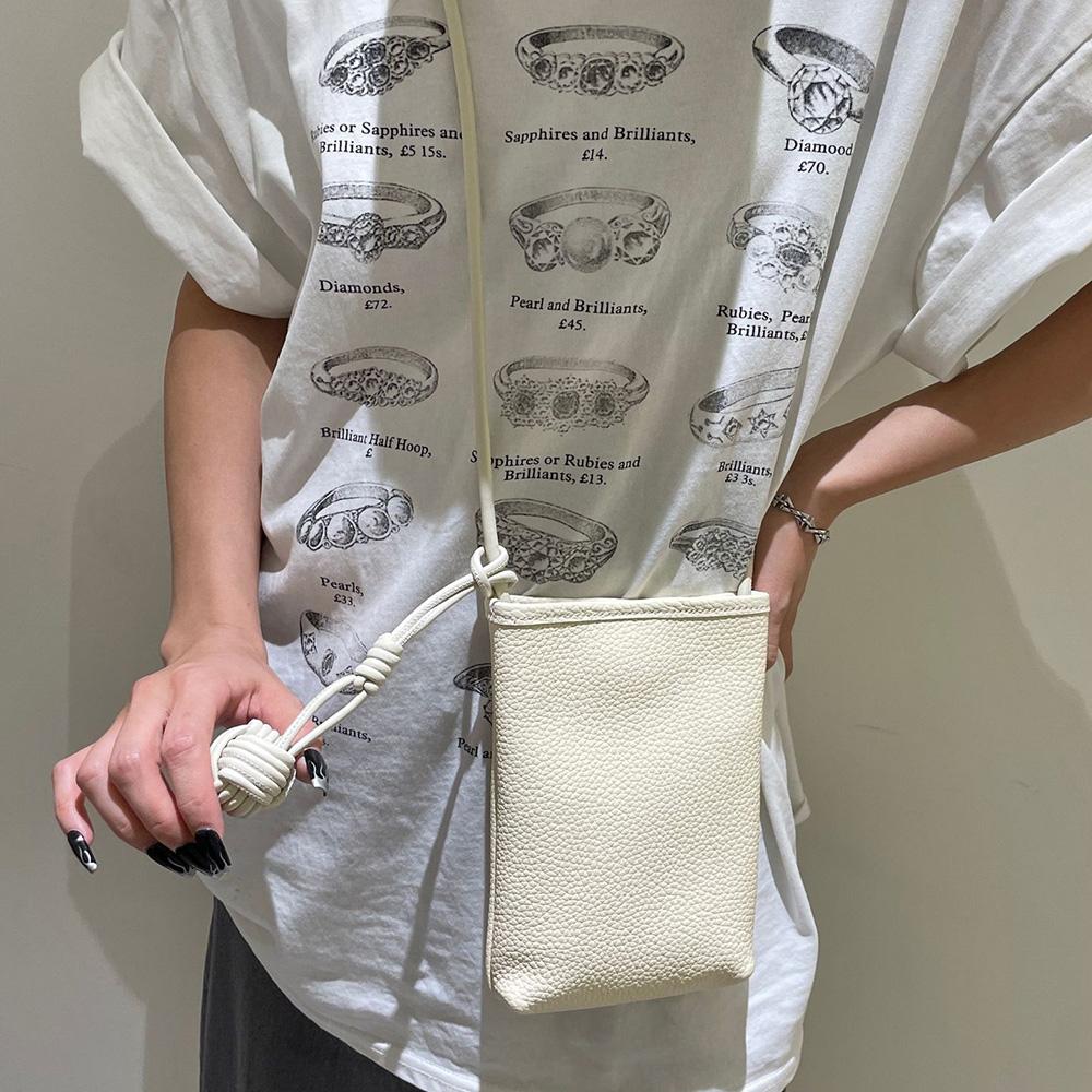 2025 Small Genuine Leather Women Crossbody Bags With Woven Ball Soft First Layer of Cowhide Mini Shoulder Bag Phone Purse Handbag