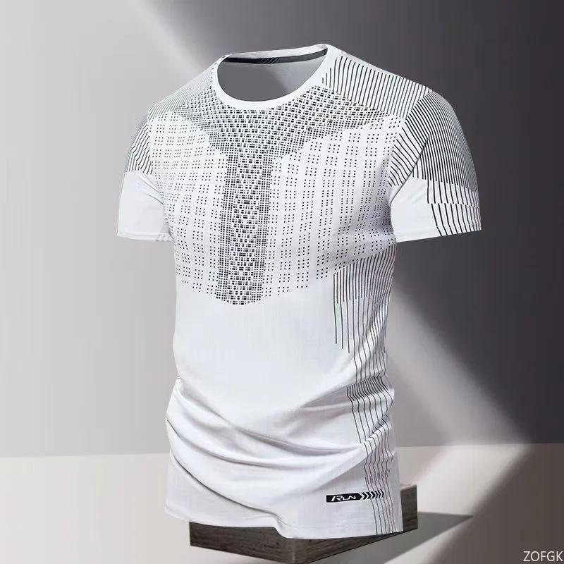 

Summer Quick Drying Clothes 3D Printed Men s T-shirt Oversized Loose Round Neck Short Sleeved Shirt XXS белый