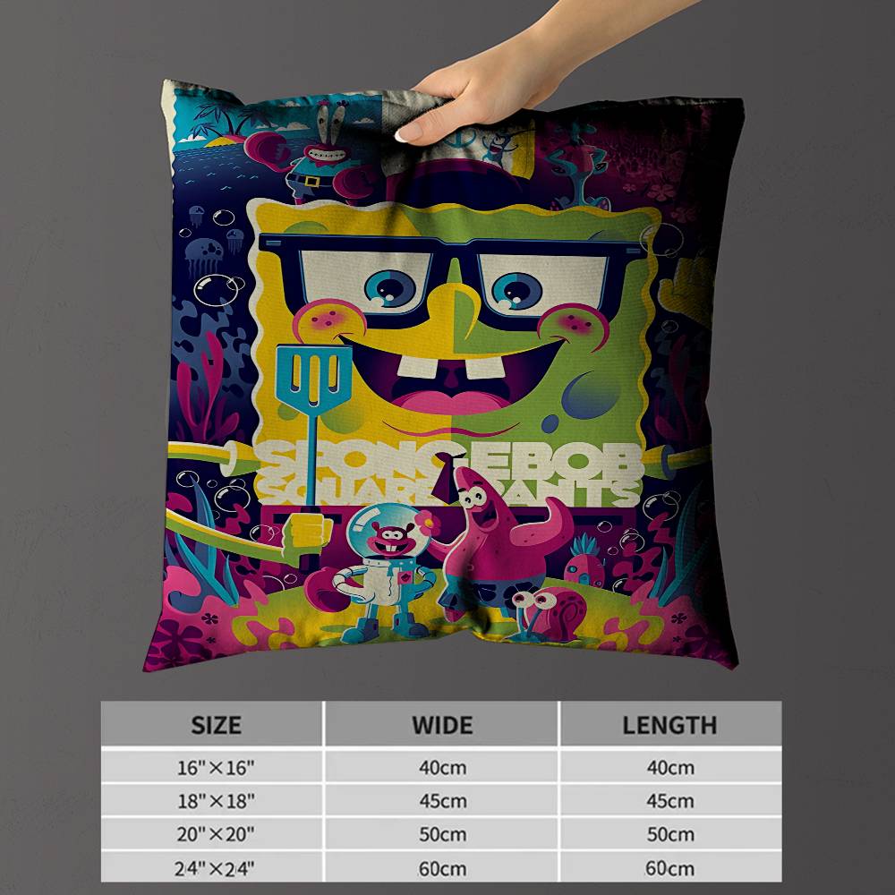 Cartoon Cute SSpongeBob Maple Design Cushion Cover Happy Autumn Harvest Decor Holiday Decorati Pillow Cover