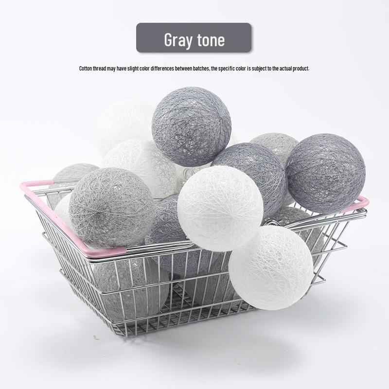 USB LED Cotton Ball String Lights - Christmas Holiday Starry Sky Decorative Flashing Lights