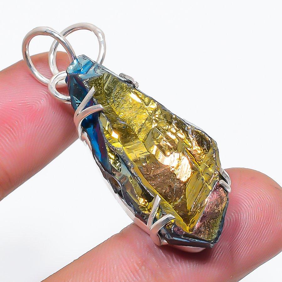 Natural Titanium Kyanite Gemstone 925 Sterling Silver Jewelry Pendant 2.01  AP-14203