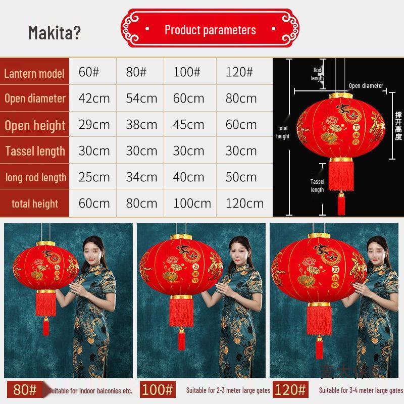 2025 Chinese New Year Large Red Lantern Decoration for Spring Festival & Housewarming, Outdoor Main Entrance.
