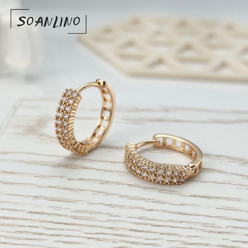 

SOANLINO новый дизайн модных круглых серег с цирконом для женщин