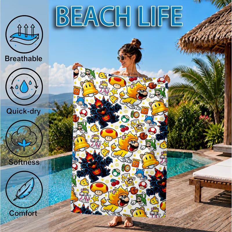 Princess Peach Adventure Beach Towel, Microfiber Beach Towel, Perfect For Pool, Beach, Travel, Home Decor Beach Party Fan Gifts