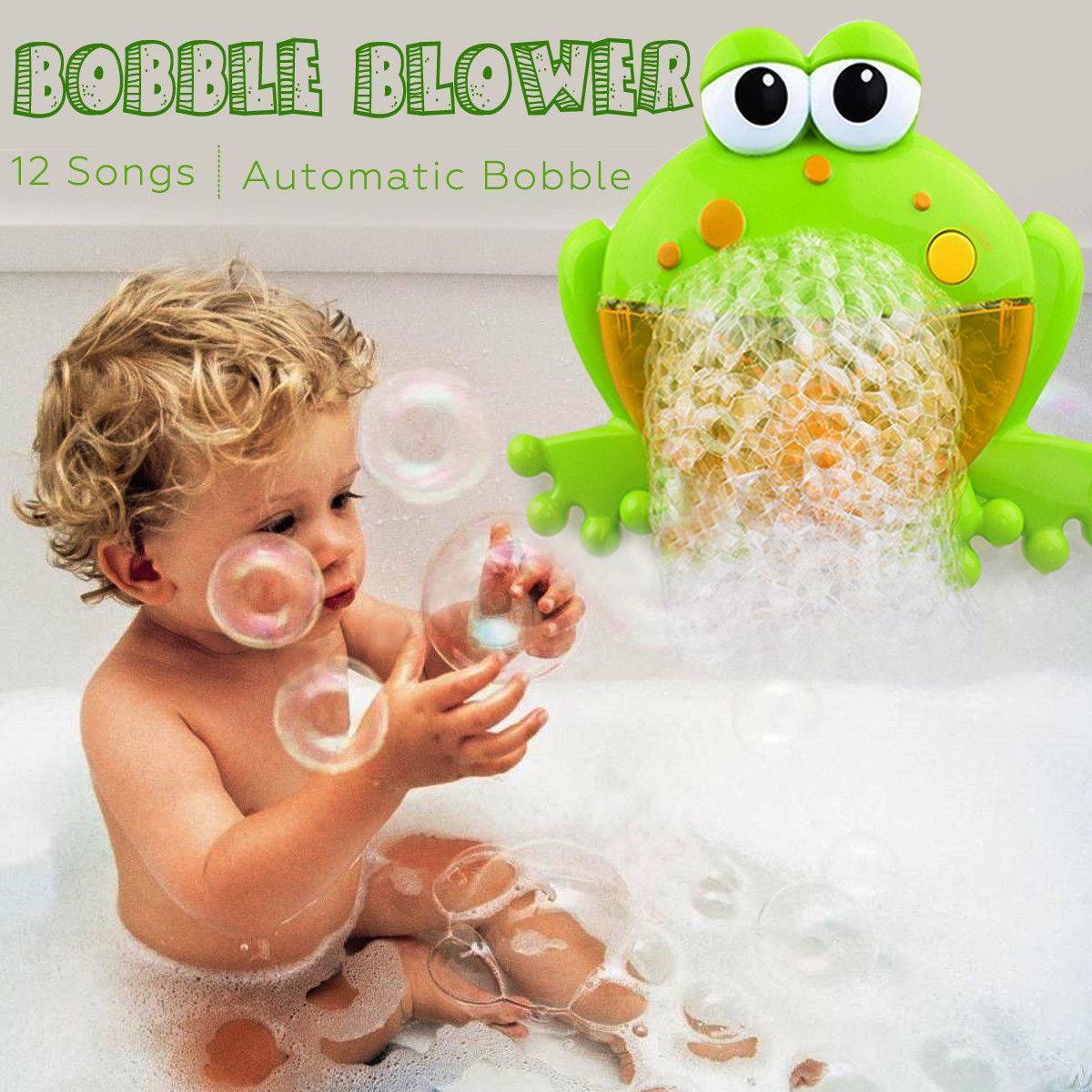 

12 Songs Frog Bubble Machine Automatic Bubble Maker Blower Bath Bathtub Toy Kids