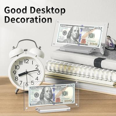 Transparent Paper Currency Collection Stand Frame For Collectors Ticket Protector Desktop Banknote Display Frame Home Decoration