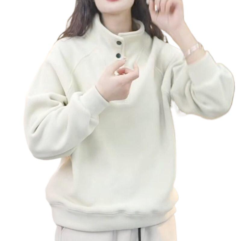 Doppelseitiges Fleece Herbst/Winter Halbochkragen Sweatshirt - Warm, Vielseitig, Schlankmachend, Locker sitzendes Übergrößen-Oberteil.